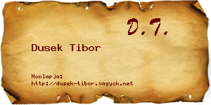 Dusek Tibor névjegykártya